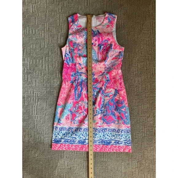 Lilly Pulitzer Mila Shift Aquadesiac size‎ 00 Pink Blue Beachy Southern Wedding - Picture 4 of 9